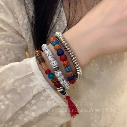 Bohemian exotic ethnic style bodhi beaded bracelet