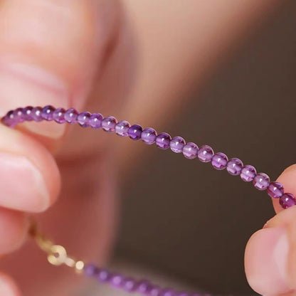 Natural Uruguayan Amethyst Bracelet 3mm