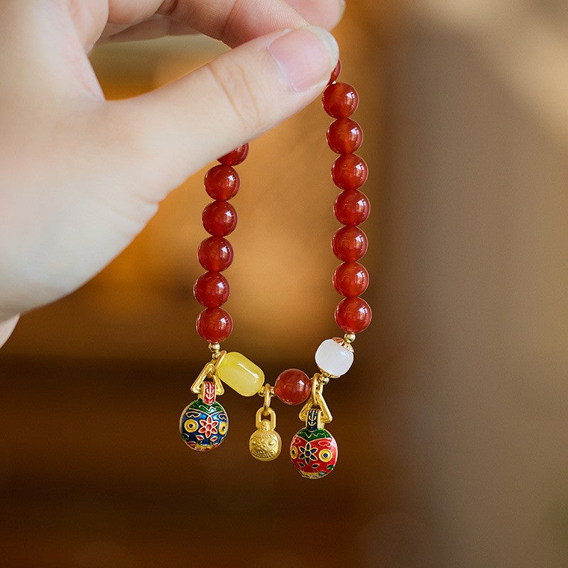 Red agate gold-eating beast bracelet