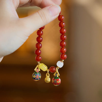 Red agate gold-eating beast bracelet