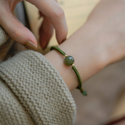 Hetian jade hand-woven bracelet