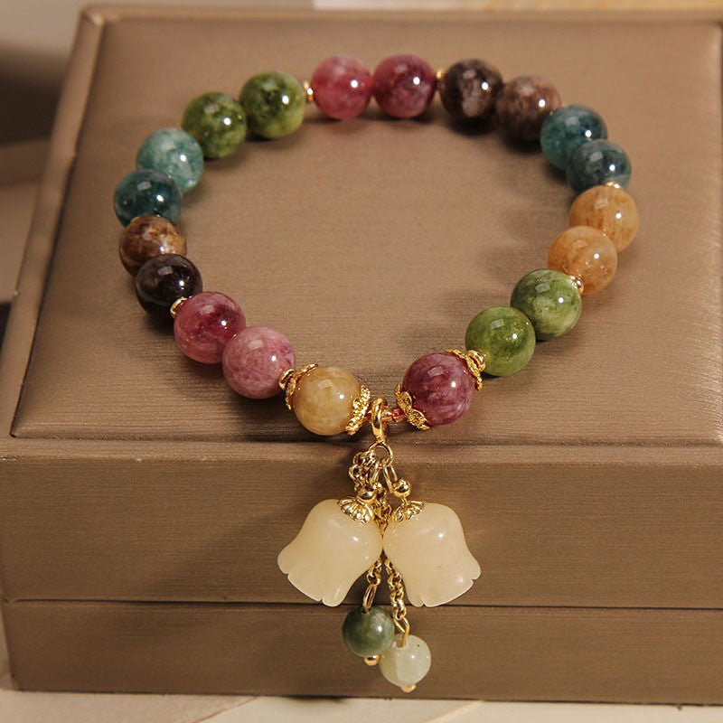 Lily of the valley pendant Ruyi tourmaline bracelet