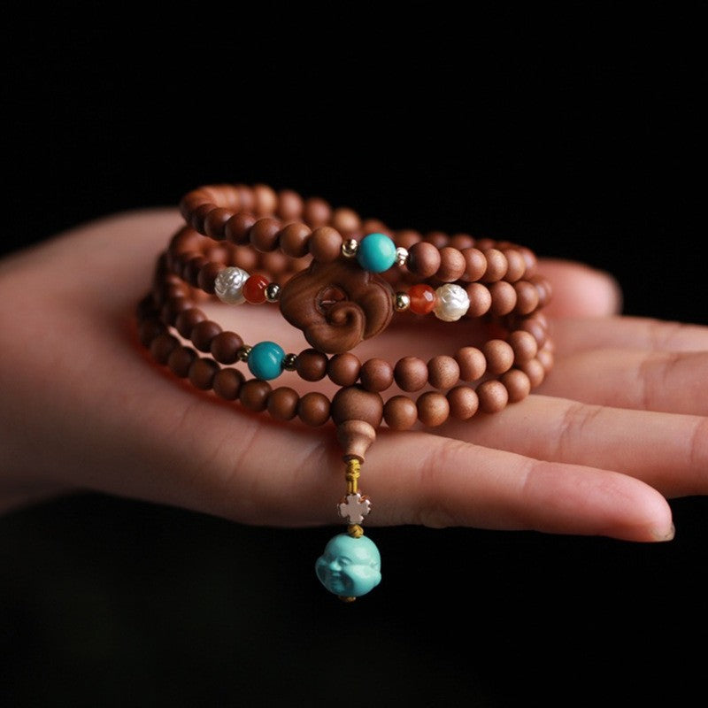 Indian Old Sandalwood Buddha Bead Bracelet