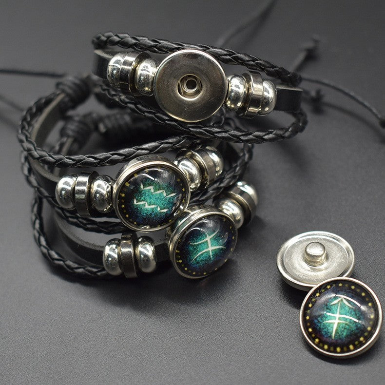 Luminous Zodiac Multi-layer Braided Leather Bracelet