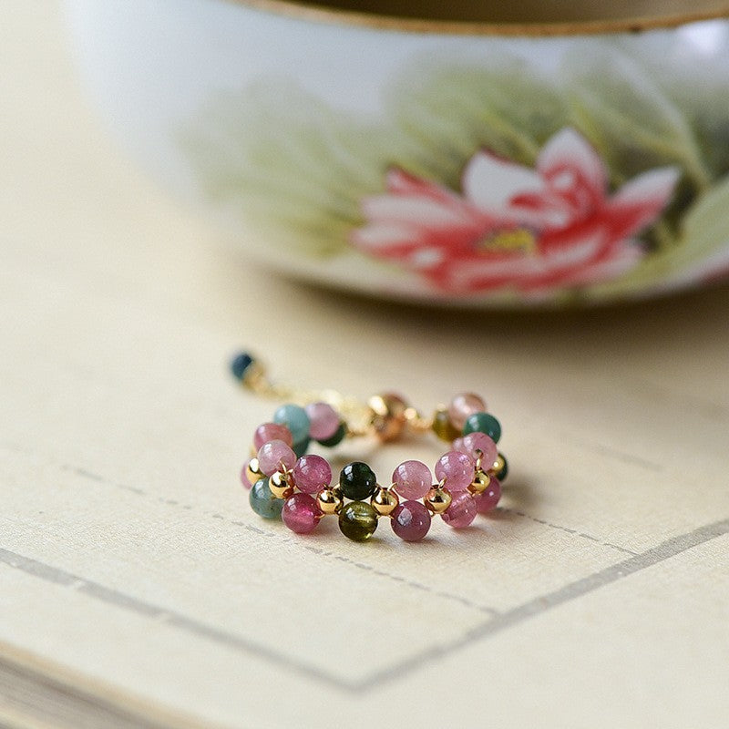 Natural rainbow tourmaline ring