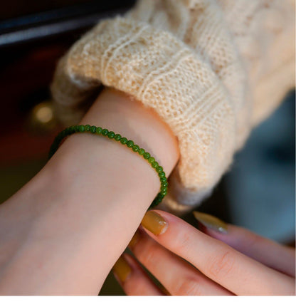 3mm Chrysoprase Bead Bracelet