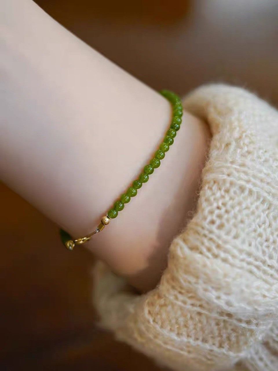 3mm Chrysoprase Bead Bracelet