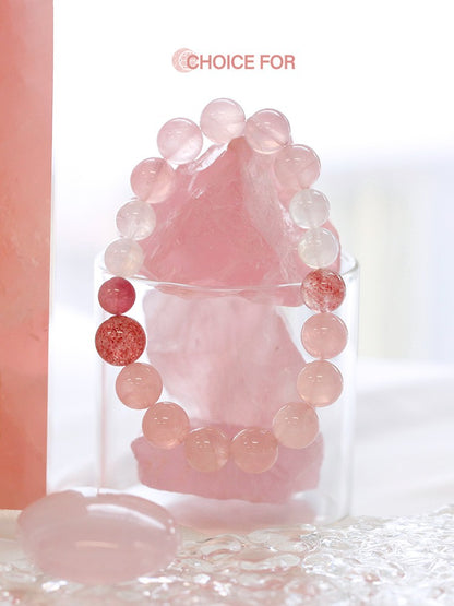 Madagascar Rose Quartz Strawberry Quartz Bracelet