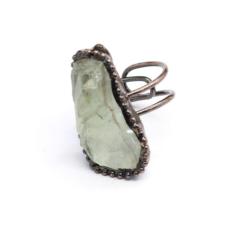 Natural stone personality retro raw stone ring