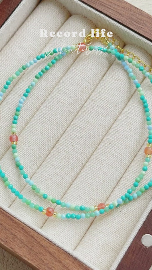 Turquoise South Red Agate Bracelet Necklace