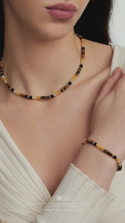 Natural Tiger Eye Agate Fortune Bracelet Necklace