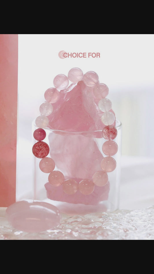 Madagascar Rose Quartz Strawberry Quartz Bracelet